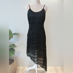 Rebellion Again Crochet Lace Layered Assymetric Dress Y2k Vamp Romantic Large